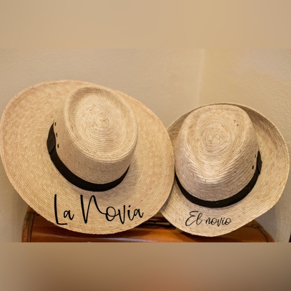 Bride and Groom beach straw hat♥️